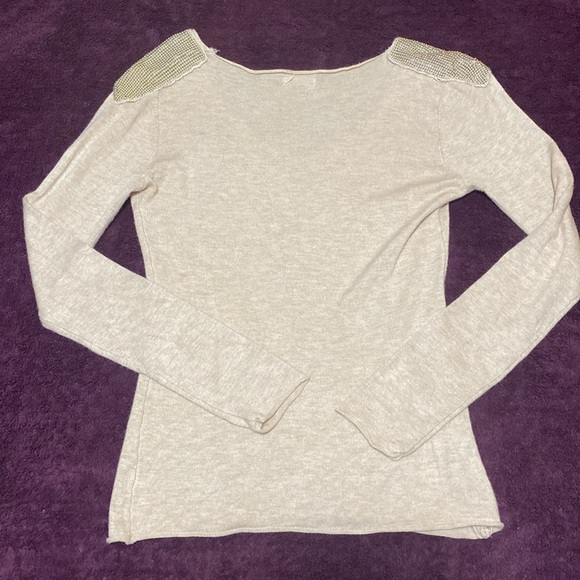 Vintage Dressing Cream Long Sleeve Top-Size Small/Medium - Picture 3 of 4